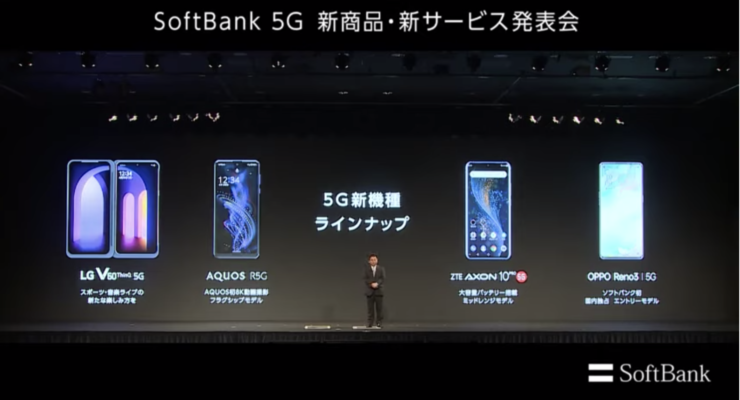 SoftBank 5G 新商品・新サービス発表会にて対応端末のラインナップ（2020年3月5日）