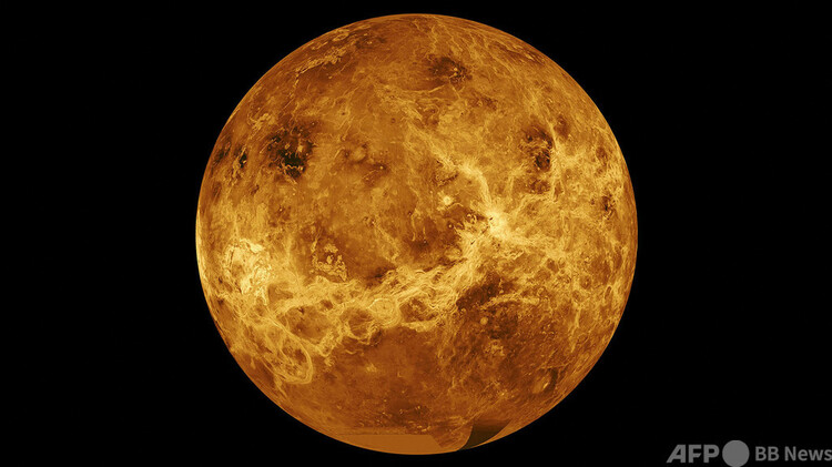 金星探査機マゼランとパイオニア・ビーナスが収集したデータから作成された金星の画像。米航空宇宙局（NASA）提供（提供日不明、資料写真）。(c)AFP PHOTO : NASA:JPL-Caltech
