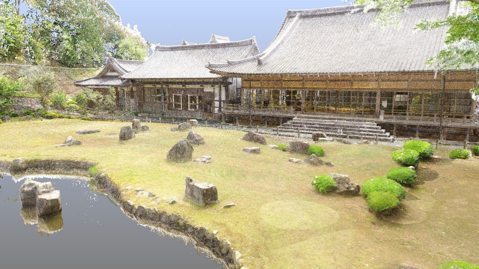 3Dスキャンされた常栄寺庭園（提供：YCAM)
