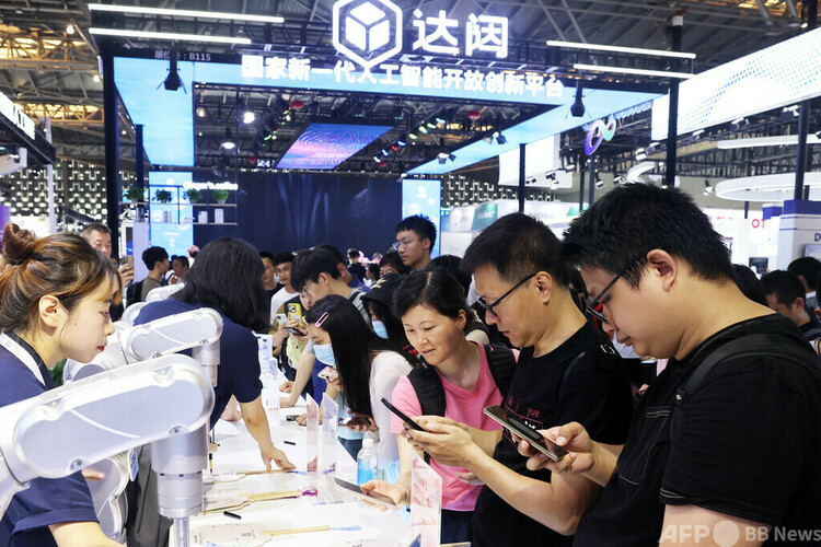 上海市で開催された2023世界人工知能大会（2023年7月6日撮影）。(c)CNS:湯彦俊