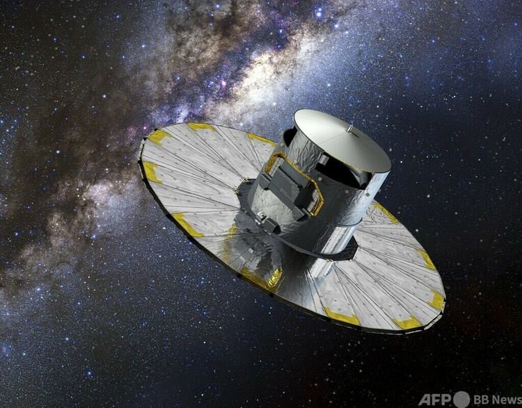 欧州宇宙機関（ESA）の宇宙望遠鏡「ガイア」のイメージ図（2013年8月8日提供）。(c)AFP PHOTO : ESA - D. DUCROS