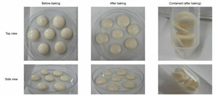 KAISTが微生物を利用して作ったメレンゲクッキーの代替剤(c)KOREA WAVE微生物ペレットと微生物溶解物の熱処理結果の比較=KAIST(c)KOREA WAVE