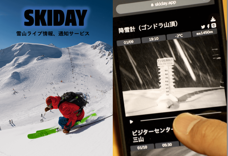 株式会社SKIDAYがスキー場向けに提供するライブ画像配信サービス「DAY CAM」の利用イメージ