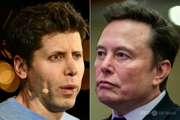 米オープンAIのサム・アルトマン最高経営責任者（CEO）と実業家のイーロン・マスク氏（2025年2月10日作成）。（c）Patrick T. Fallon and Allison ROBBERT:various sources:AFP