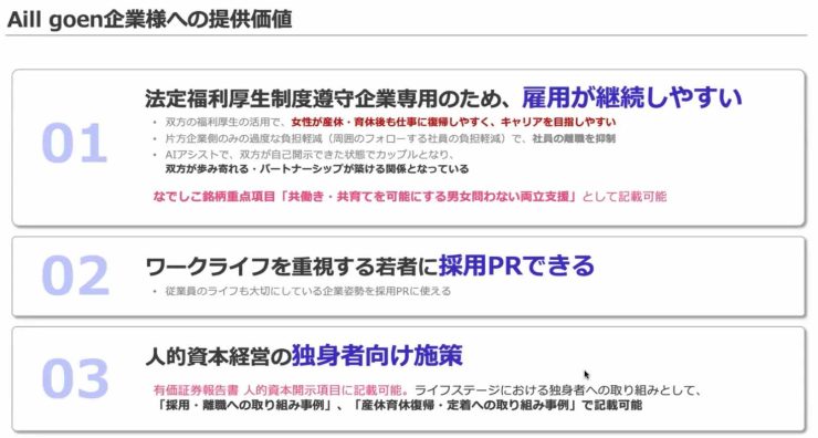 「Aill goen」の提供価値（画像提供：Aill）