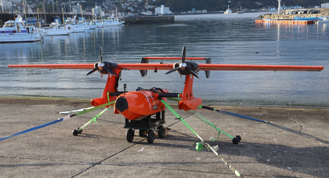 実験で使われたハマ社の飛行艇型UAV（画像提供：横田氏）