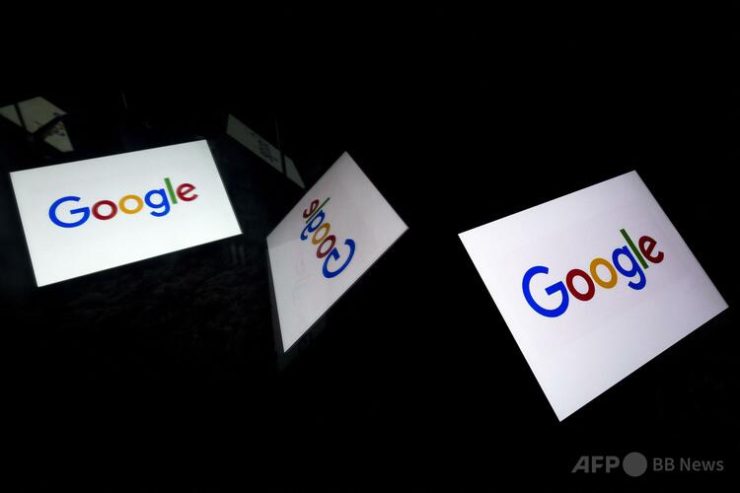 米IT大手グーグル社のロゴ(2019年2月18日撮影)。(c)Lionel BONAVENTURE : AFP