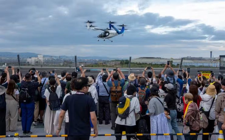 万博会場でのデモ飛行の模様（Joby Aviation, Inc. リリースより）