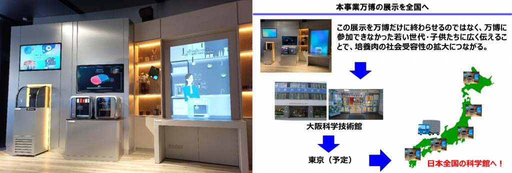 万博での展示(左)全国展開イメージ(右)(大阪大学リリースより)