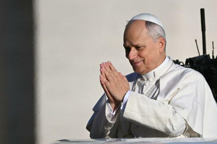 ローマ・カトリック教会の教皇レオ14世（2025年12月31日撮影）。(c)Filippo MONTEFORTE:AFP