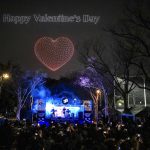 渋谷の夜空にドローンが描く（主催者提供）