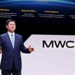 「MWC26 Barcelona」で講演する華為技術の李鵬上級副社長＝提供写真(c)CNS