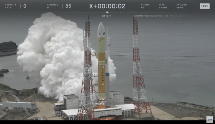 H３ロケット打ち上げ（LIVE中継より）