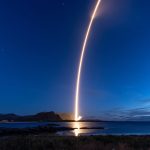ドイツのイザール・エアロスペースのロケットが宇宙に打ち上げられる様子。9月5日、ノルウェー・アンドーヤの基地で撮影。
