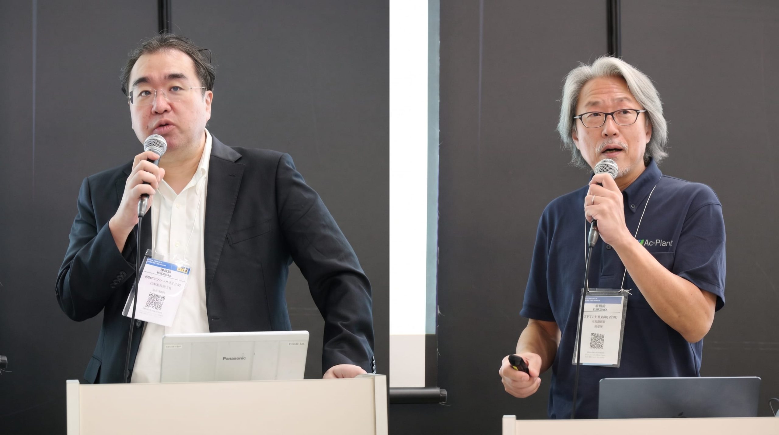 「第16回農業WEEK」の出展社協賛セミナーに登壇した、株式会社プランテックス代表取締役社長の山田耕資氏（左）と、アクプランタ株式会社の代表取締役社長 金鍾明氏（右）