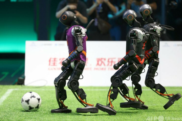 北京で開催された「2025 RoBoLeagueロボットサッカーリーグ」決勝戦の様子（2025年6月28日撮影、資料写真）。(c)CNS:富田