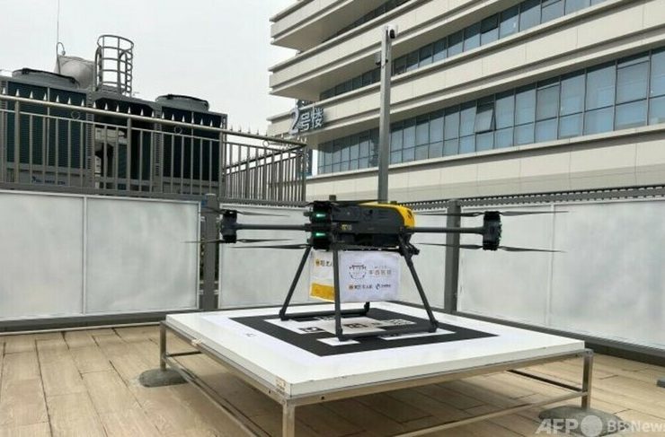 成都の中心市街地で常態運用が始まった低空ドローン医療航路で使用される医療用ドローン＝2025年12月12日撮影・資料写真(c)CNS:王鵬